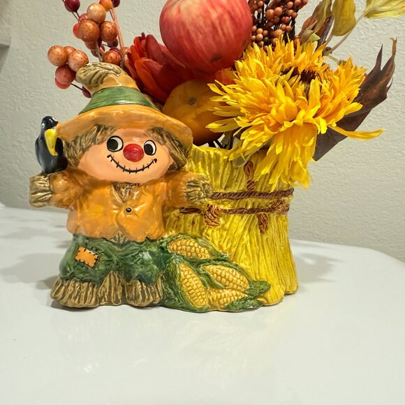 1950's Scarecrow and Wheat Head Vase/Planter Arrangement - Picture 6 of 15